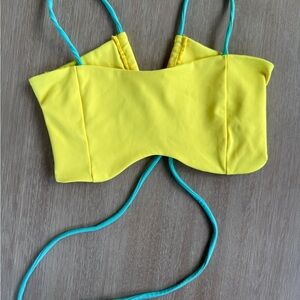 Tiger Friday Yellow and Blue Strappy Bra Too AS
